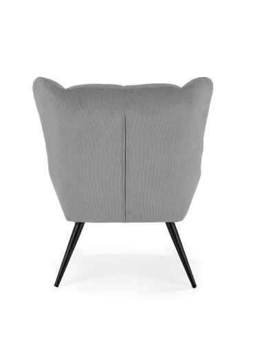 BYRON Fotel Wypoczynkowy USZAK Popielaty | Pikowany, Nogi Stalowe Czarne