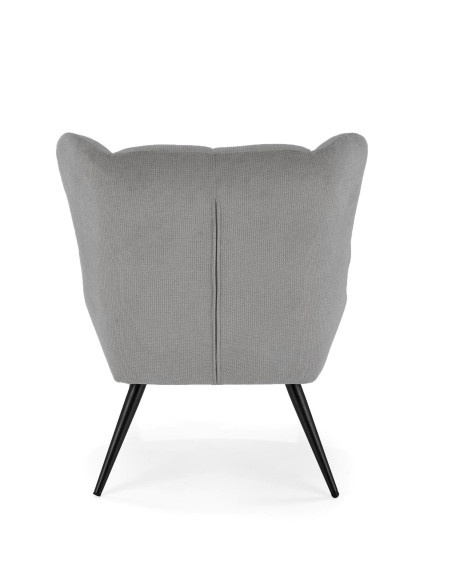 BYRON Fotel Wypoczynkowy USZAK Popielaty | Pikowany, Nogi Stalowe Czarne