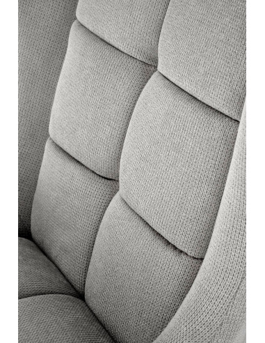 BYRON Fotel Wypoczynkowy USZAK Popielaty | Pikowany, Nogi Stalowe Czarne