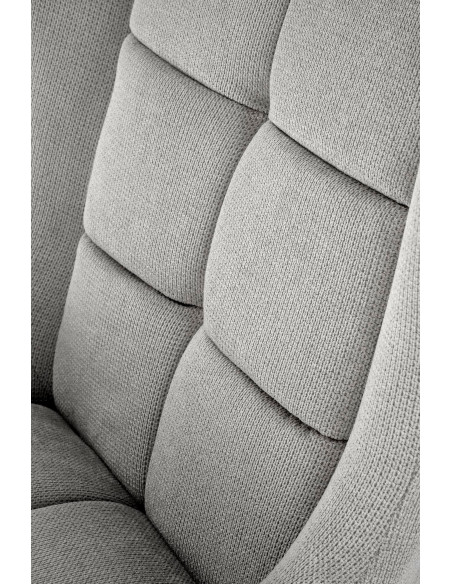 BYRON Fotel Wypoczynkowy USZAK Popielaty | Pikowany, Nogi Stalowe Czarne