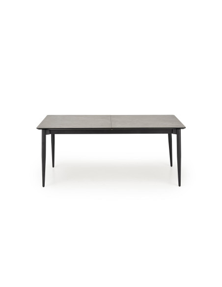CHARLES Stół Rozkładany 180-260 cm MDF Popielaty Marmur Nogi Stalowe Czarne
