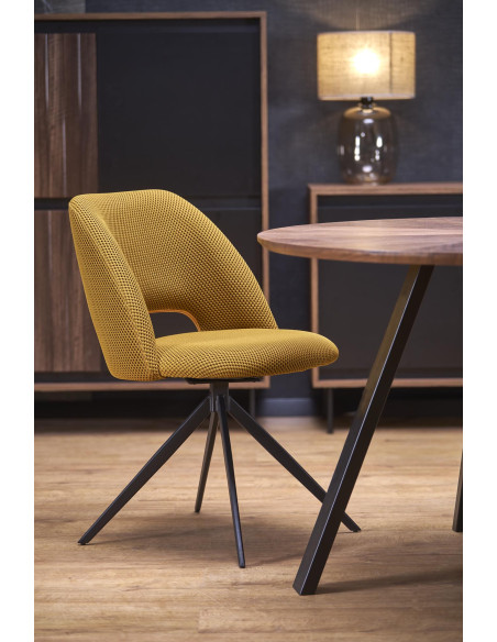 DANILO Stół Okrągły Fi120cm | Blat Orzechowy, Nogi Stalowe, Ekspresja i Styl