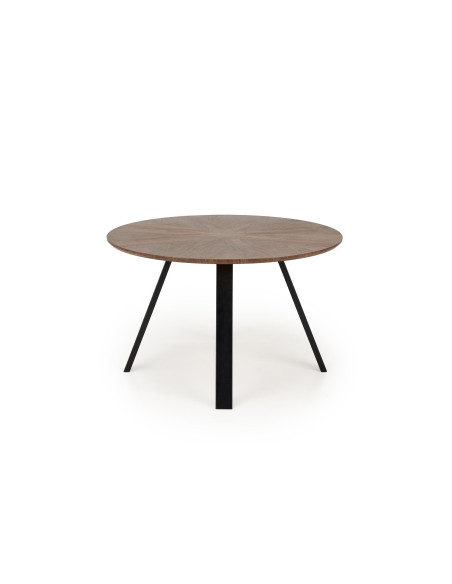 DANILO Stół Okrągły Fi120cm | Blat Orzechowy, Nogi Stalowe, Ekspresja i Styl