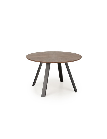 DANILO Stół Okrągły Fi120cm | Blat Orzechowy, Nogi Stalowe, Ekspresja i Styl