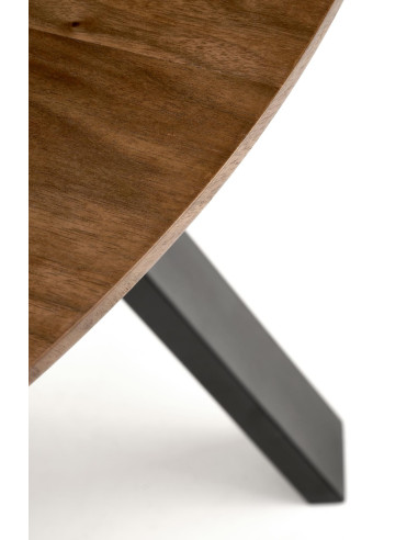 DANILO Stół Okrągły Fi120cm | Blat Orzechowy, Nogi Stalowe, Ekspresja i Styl