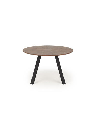 DANILO Stół Okrągły Fi120cm | Blat Orzechowy, Nogi Stalowe, Ekspresja i Styl