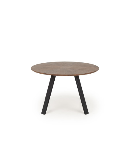 DANILO Stół Okrągły Fi120cm | Blat Orzechowy, Nogi Stalowe, Ekspresja i Styl