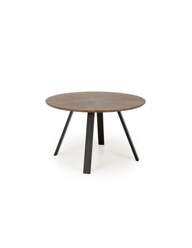 DANILO Stół Okrągły Fi120cm | Blat Orzechowy, Nogi Stalowe, Ekspresja i Styl