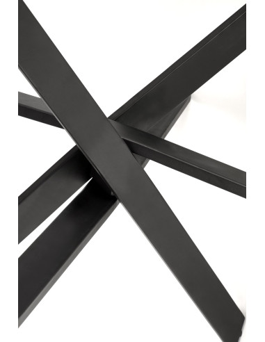 EDGAR 2 Stół Okrągły Fi100/76 cm, Blat Spiek Biały Marmur | Podstawa Czarna