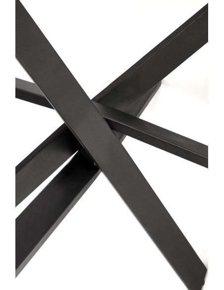 EDGAR 2 Stół Okrągły Fi100/76 cm, Blat Spiek Biały Marmur | Podstawa Czarna