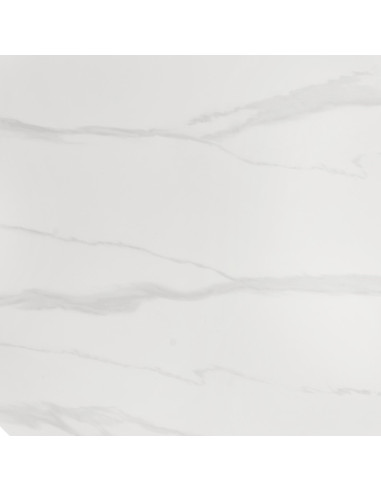 EDGAR 2 Stół Okrągły Fi100/76 cm, Blat Spiek Biały Marmur | Podstawa Czarna