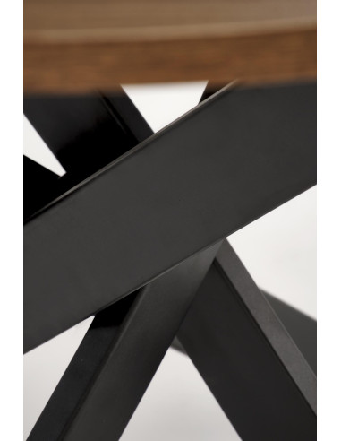 EDGAR Stół Okrągły Fi100/76 cm, Orzech / Czarny | Podstawa Czarna