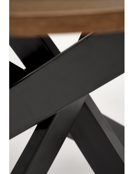 EDGAR Stół Okrągły Fi100/76 cm, Orzech / Czarny | Podstawa Czarna