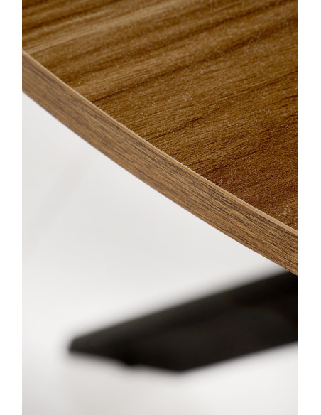 EDGAR Stół Okrągły Fi100/76 cm, Orzech / Czarny | Podstawa Czarna