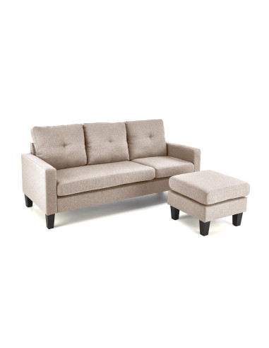 GERSON Sofa z Podnóżkiem Beżowa | Kompaktowa Wygoda i Elegancka Forma