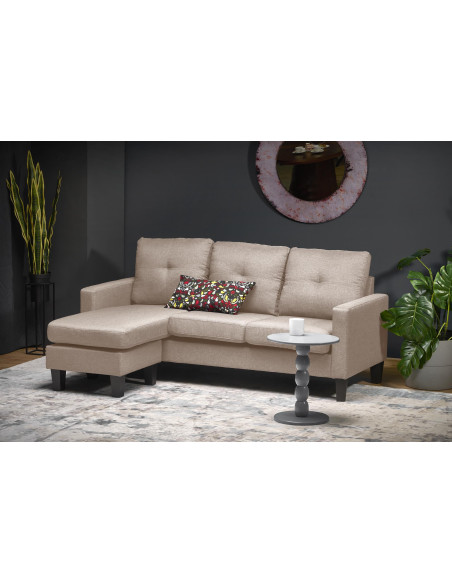 GERSON Sofa z Podnóżkiem Beżowa | Kompaktowa Wygoda i Elegancka Forma