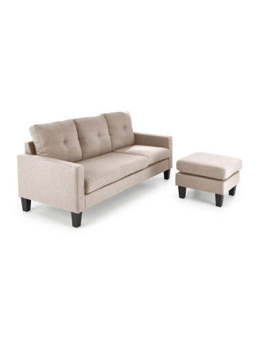 GERSON Sofa z Podnóżkiem Beżowa | Kompaktowa Wygoda i Elegancka Forma