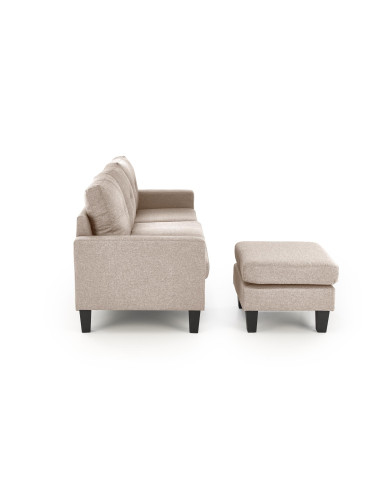 GERSON Sofa z Podnóżkiem Beżowa | Kompaktowa Wygoda i Elegancka Forma