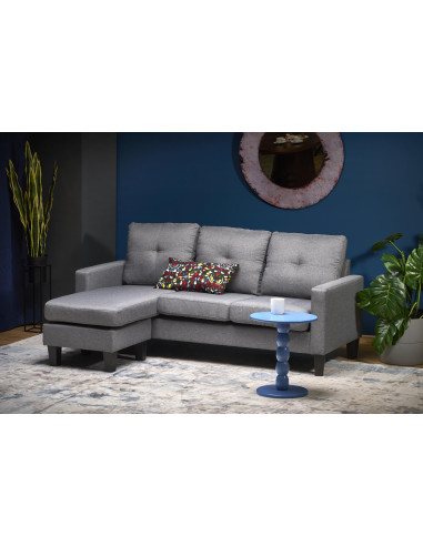 GERSON Sofa z Podnóżkiem Popielata | Kompaktowa Wygoda, Elegancki Styl