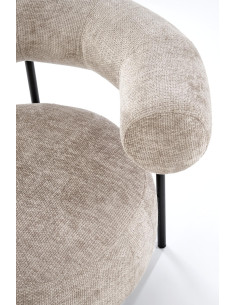 HAZARD Fotel Wypoczynkowy Beżowy, Nogi Czarne, Zaokrąglona Designerska Forma 2