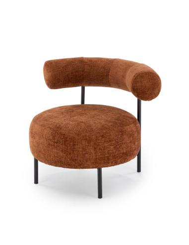 HAZARD Fotel Wypoczynkowy Cynamonowy, Nogi Czarne - Designerska Forma