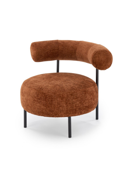 HAZARD Fotel Wypoczynkowy Cynamonowy, Nogi Czarne - Designerska Forma