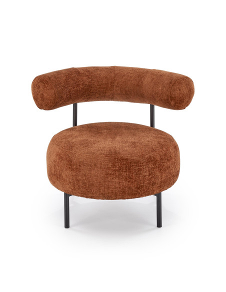 HAZARD Fotel Wypoczynkowy Cynamonowy, Nogi Czarne - Designerska Forma