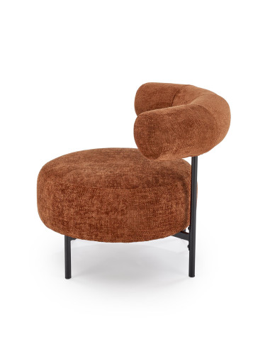 HAZARD Fotel Wypoczynkowy Cynamonowy, Nogi Czarne - Designerska Forma