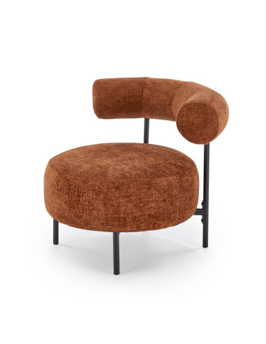 HAZARD Fotel Wypoczynkowy Cynamonowy, Nogi Czarne - Designerska Forma