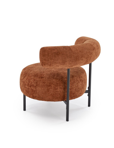 HAZARD Fotel Wypoczynkowy Cynamonowy, Nogi Czarne - Designerska Forma