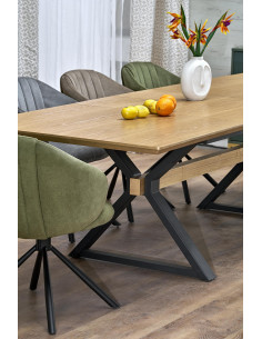 HENRY Stół Rozkładany 180-300 cm Nogi Czarne X | Blat Kolor Naturalny 2