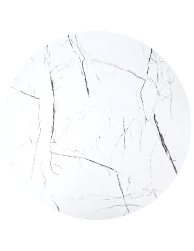 JAVA Zestaw 2 Ław Okrągłych Fi79 cm, Fi59 cm | Kolor Biały Marmur/Czarny