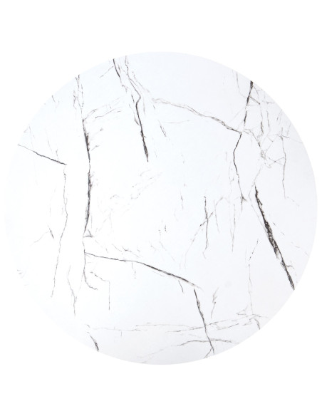 JAVA Zestaw 2 Ław Okrągłych Fi79 cm, Fi59 cm | Kolor Biały Marmur/Czarny