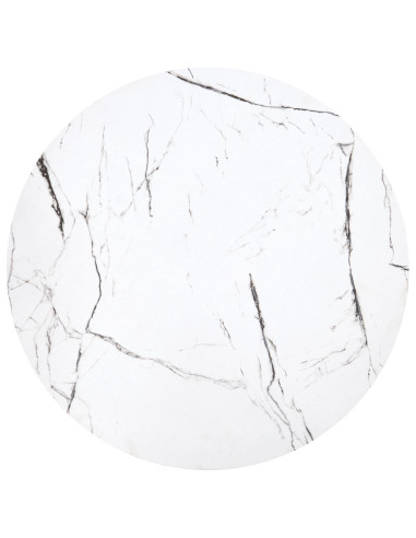 JAVA Zestaw 2 Ław Okrągłych Fi79 cm, Fi59 cm | Kolor Biały Marmur/Czarny