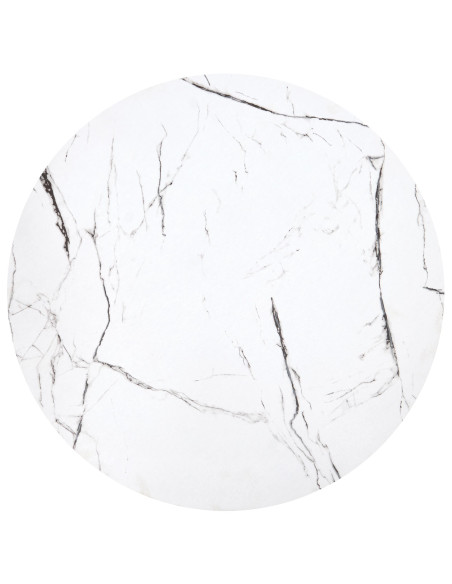 JAVA Zestaw 2 Ław Okrągłych Fi79 cm, Fi59 cm | Kolor Biały Marmur/Czarny