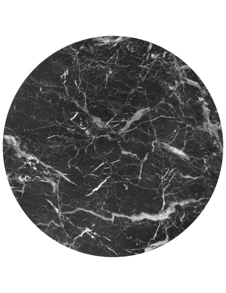 JAVA Zestaw 2 Ław Okrągłych Fi79 cm, Fi59 cm | Kolor Czarny Marmur/Czarny