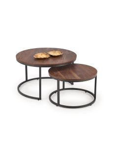 JAVA zestaw 2 ław, orzechowy / czarny