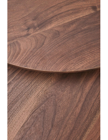 JAVA Zestaw 2 Ław Okrągłych Fi79/47 cm, Fi59/37 cm | Kolor Orzechowy/Czarny