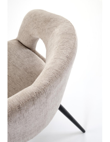 K550 Krzesło Beżowe Kubełkowe Obracane 180°, Tkanina, Nogi Stalowe Czarne