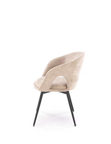 K550 Krzesło Beżowe Kubełkowe Obracane 180°, Tkanina, Nogi Stalowe Czarne