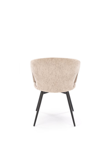 K550 Krzesło Beżowe Kubełkowe Obracane 180°, Tkanina, Nogi Stalowe Czarne