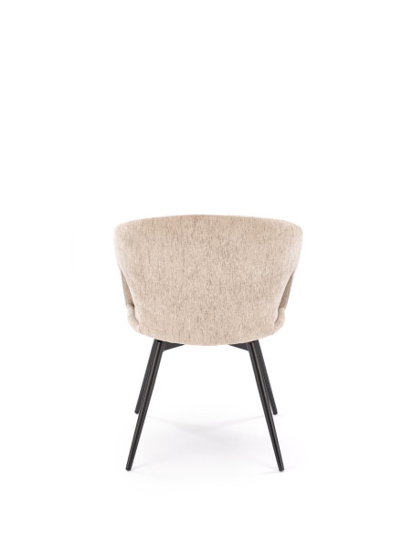 K550 Krzesło Beżowe Kubełkowe Obracane 180°, Tkanina, Nogi Stalowe Czarne