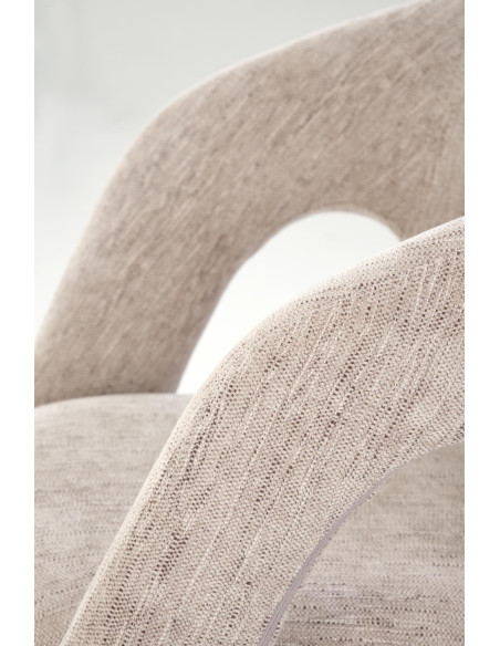 K550 Krzesło Beżowe Kubełkowe Obracane 180°, Tkanina, Nogi Stalowe Czarne