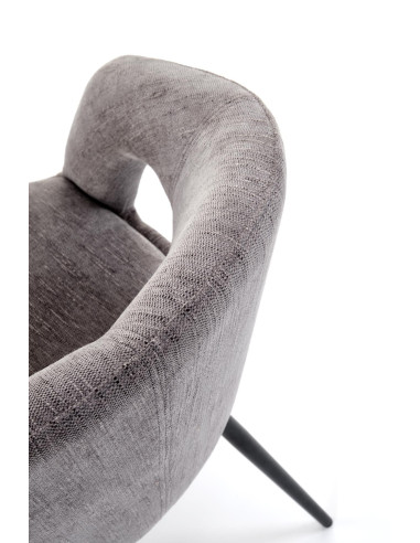 K550 Krzesło Popielate Kubełkowe Obracane 180°, Tkanina, Nogi Stalowe Czarne