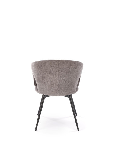 K550 Krzesło Popielate Kubełkowe Obracane 180°, Tkanina, Nogi Stalowe Czarne