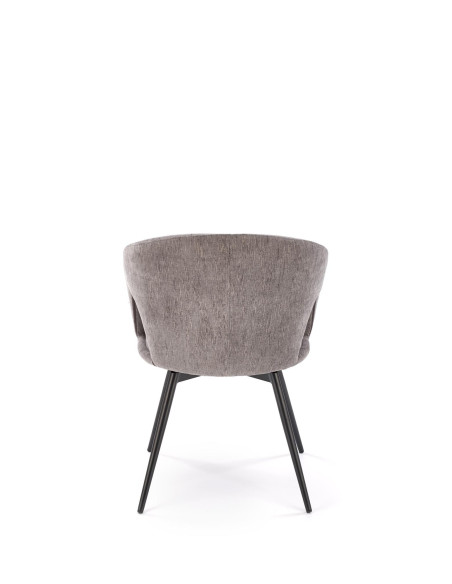 K550 Krzesło Popielate Kubełkowe Obracane 180°, Tkanina, Nogi Stalowe Czarne