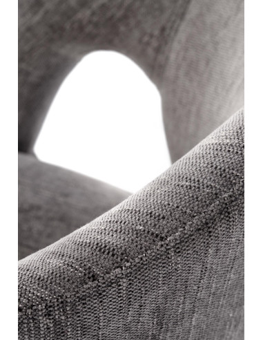 K550 Krzesło Popielate Kubełkowe Obracane 180°, Tkanina, Nogi Stalowe Czarne