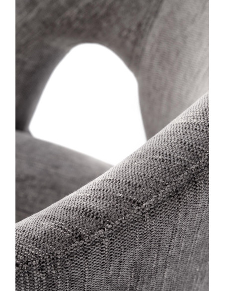 K550 Krzesło Popielate Kubełkowe Obracane 180°, Tkanina, Nogi Stalowe Czarne