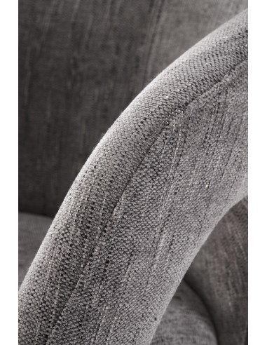 K550 Krzesło Popielate Kubełkowe Obracane 180°, Tkanina, Nogi Stalowe Czarne