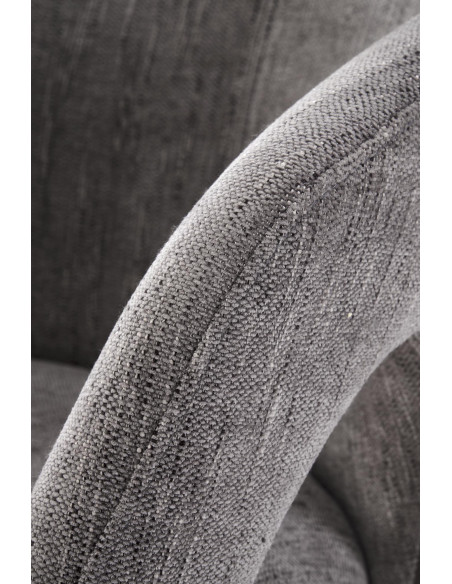 K550 Krzesło Popielate Kubełkowe Obracane 180°, Tkanina, Nogi Stalowe Czarne